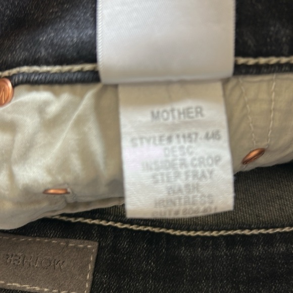 Mother Insider Crop Jean Step Fray Jean Huntress Grey Sz 28 NEW - Picture 13 of 14
